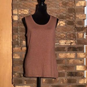 Laura Ashley thin sweater tank brown S